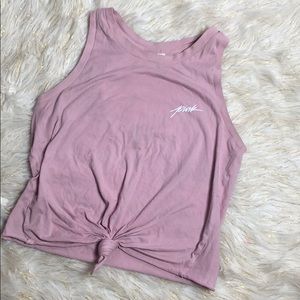 PINK tee,  knot tie on on the front